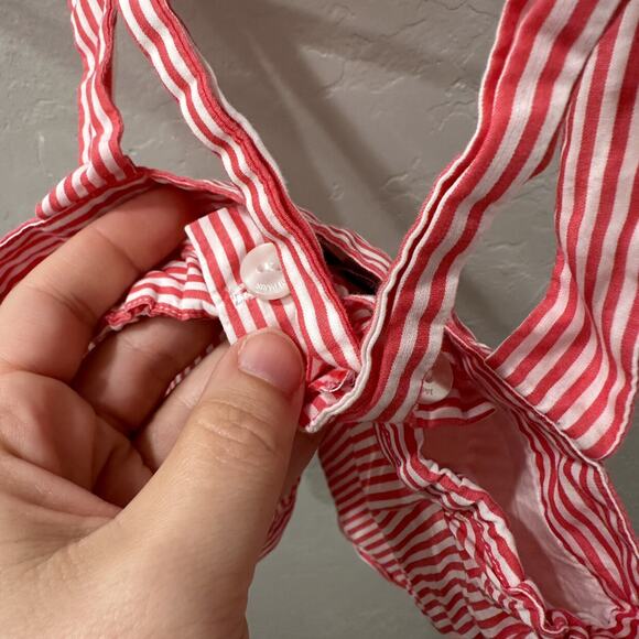 Jacadi Pink Candy Stripes Suspender Shorts - Picture 5 of 6